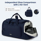 Large Travel Duffle Gym Bag with Shoe Compartment, Underseat Carry On Luggage Overnight Weekender Personal Item Workout Bags for Women Men (Navy Blue) - Roamly