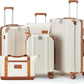 Luggage Set 3 Piece with Cup Holder,Hardshell TSA Lock Spinner Wheels Carry on Lightweight Suitcase，Hook and YKK Zippers for Valentine Gifts(Beige, 5 piece sets(20/24/28/DB/TB))