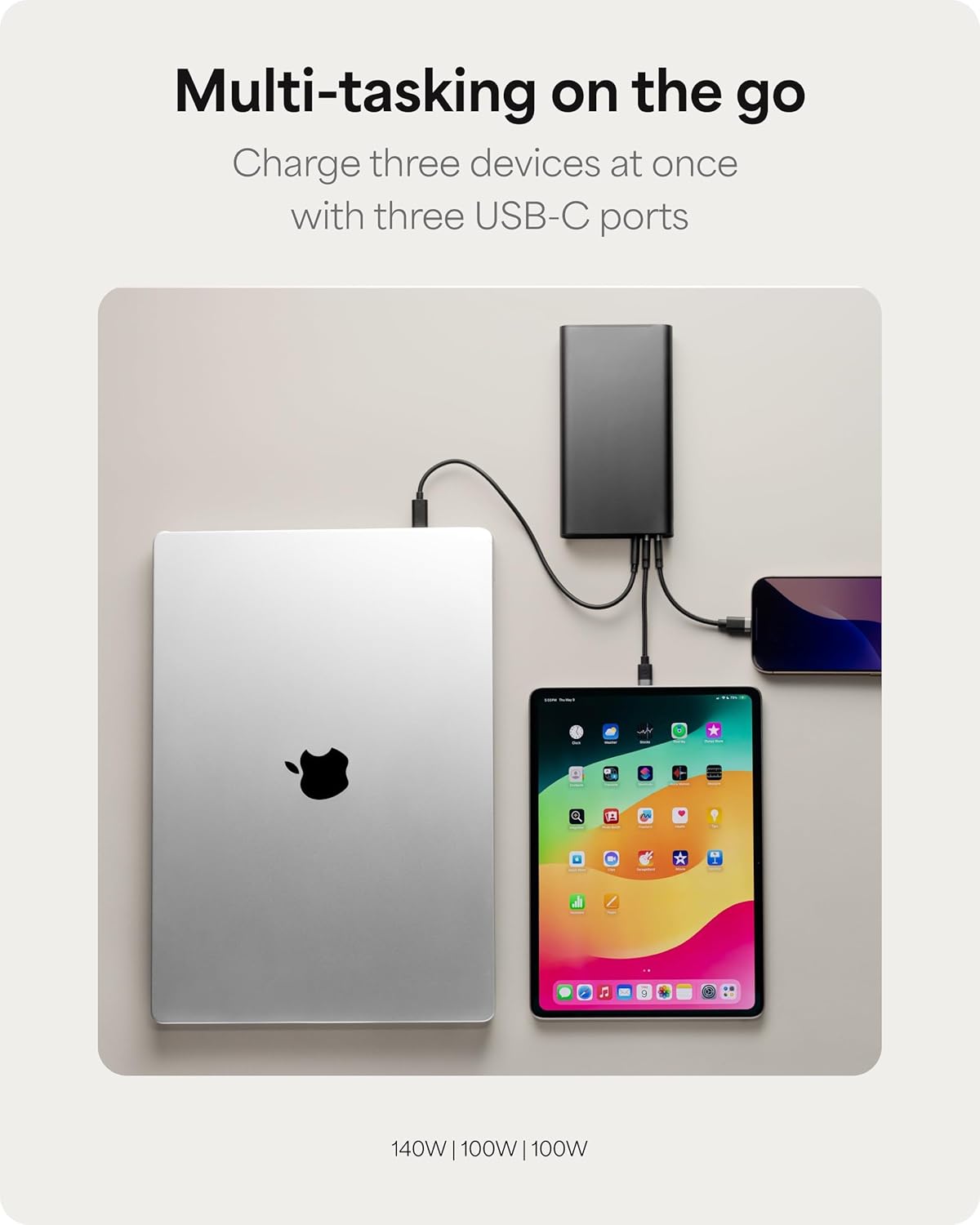 Mophie Powerstation Ultra 25,000mAh Laptop Power Bank (Gen 3) – 140W USB-C PD Fast Charging, Portable Charger for iPhone, iPad, MacBook Pro, Steam Deck, Nintendo Switch – Includes USB-C Cable - Roamly