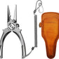 GOMEXUS Titanium Fishing Pliers 7'' with Side Cutters, Lanyard & Leather Sheath, Never Rust Hook Remover, Saltwater Resistant, Inshore & Nearshore Fishing (Split Ring Nose, 7 INCHES)