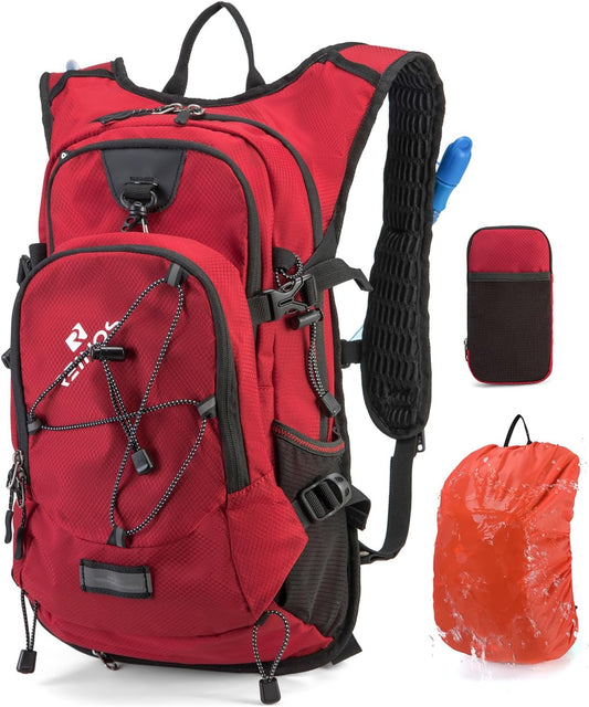 Hydration Backpack Pack with 2L Water Bladder 18L Hiking Backpack Women Men Lightweight Hydropack Insulated Daypack for Biking, Running, Festival - Roamly