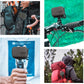 FiTSTILL Grey PU Mini Carrying Case for Go Pro Hero 12/11/10/9/8/7/(2018)/6/5 Black,Hard Shell Travel Storage Case for DJI Osmo Action,AKASO,Campark,YI Action Camera and More