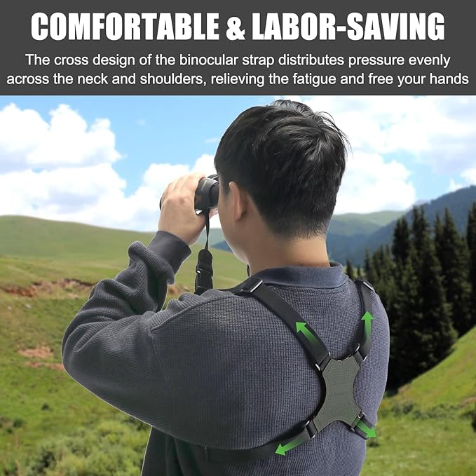 HUNTPAL Binocular Harness Strap for Hunting and Birding Wacthing, X-shaped Decompression Cross Body, Fit for Rangefinder