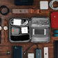 ORIENT FAMULAY Travel Organizer, Waterproof Cable Bag for Electronic Accessories Double Layer Large Shockproof Storage Bag for Cord, Hard Disk, Power Bank, Tablet -Gray
