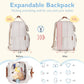 mommore Diaper Bag Backpack, Large Diaper Bag Expandable for 2 Kids/Twins, Durable Baby Bag with Changing Pad, Water Resistant Travel Diaper Backpack for Mom Dad