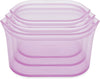 Zip Top Reusable Food Storage Bags | 3 Dish Set [Lavender] | Silicone Meal Prep Container | Microwave, Dishwasher and Freezer Safe | Made in the USA