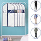 Syeeiex 40" Suit Bag(Set of 8), Garment Bags for Hanging Clothes, Suit Bags for Closet Storage, Garment Bags for Suits, T-shirts, Jackets, Coats, Business Wear(White & Dark Blue)