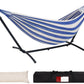 Lazy Daze Hammocks Double Hammock with 9 ft Space-Saving Steel Stand Includes Portable Carrying Case, 450 Pounds Capacity (Blue White)