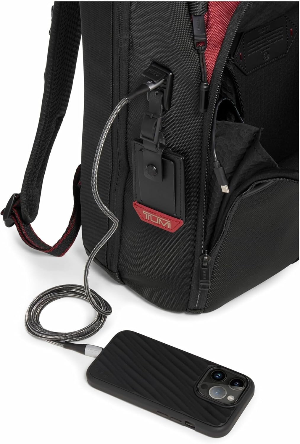 TUMI - Alpha Bravo Pro 17" Backpack - Expandable Travel and Commute Gaming and Tech Bag - Fits up to 17" Laptop - Red Ombre - Roamly