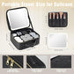 Makeup Bag with Removable Lighted Mirror, Travel Make up Bag with Lights Portable Makeup Case Organizer with Mirror 360° Adjustable Angle, Partitionable Cosmetic Bag Accessories Makeup Train Case Gift