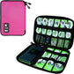 Electronics Travel Organizer,Portable Waterproof Electronic Travel Storage Bag for Small Charging Cord Storage,Charger,SD Card etc,for Travel,Business-Rose Red