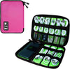 Electronics Travel Organizer,Portable Waterproof Electronic Travel Storage Bag for Small Charging Cord Storage,Charger,SD Card etc,for Travel,Business-Rose Red