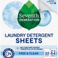 Seventh Generation Laundry Detergent Sheets 32ct Free & Clear Removes Tough Stains Safer for your family