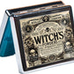 Cute and Portable Metal Pill Organizer – 8 Compartments, Elegant Chrome Finish, Ideal for Travel and Daily Use (Witch's Powders Vintage)