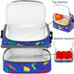 FlowFly Kids Double Decker Cooler Insulated Lunch Bag Large Tote for Boys, Girls, Men, Women, With Adjustable Strap, Car