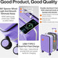mixi Large Checked Luggage with Cup Phone Holder and Charger Hard Shell Suitcases with Spinner Wheels, 26 Inch Lilac Purple