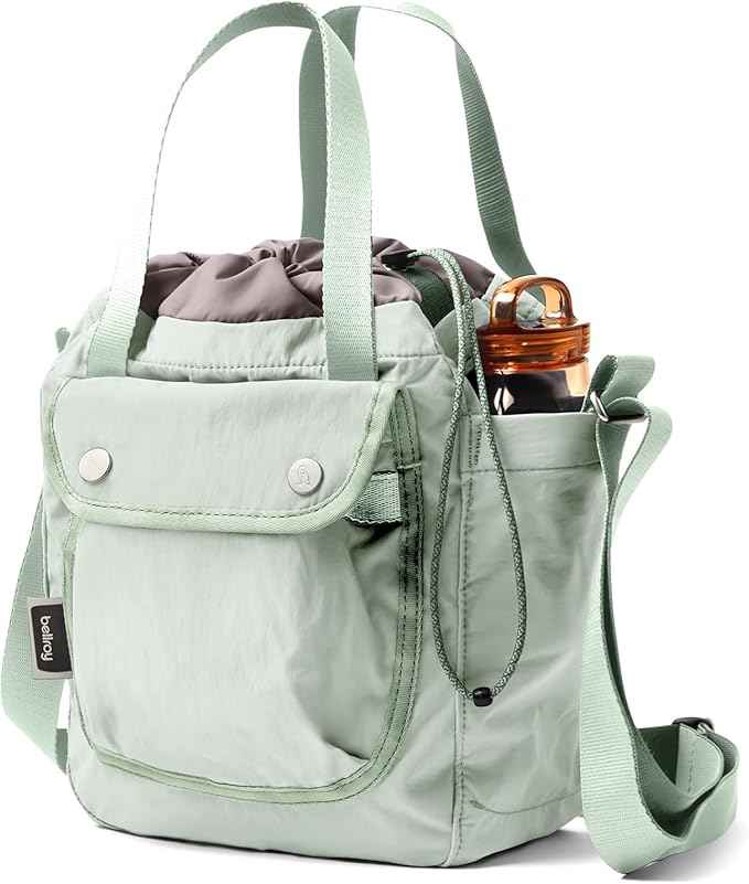 Bellroy Cinch Bucket Bag (compact 9 liter lightweight crossbody bag with external organization, internal zip pocket, adjustable shoulder strap, and adapts to be carried three ways) - Seafoam