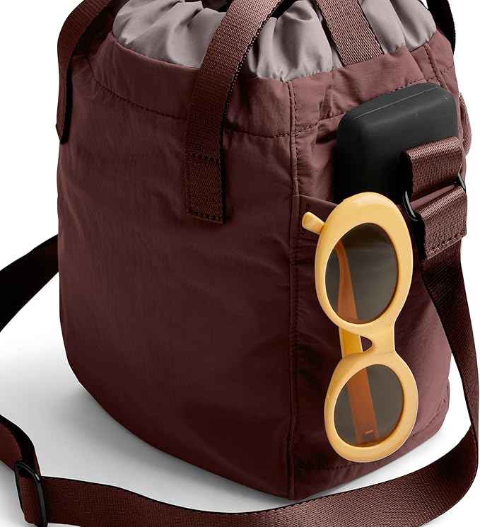 Bellroy Cinch Bucket Bag (compact 9 liter lightweight crossbody bag with external organization, internal zip pocket, adjustable shoulder strap, and adapts to be carried three ways) - Burgundy