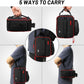 MIER Expandable Lunch Bag Insulated Lunch Box for Men to Work Travel Portable Lunchbox Bags with Shoulder Strap and Water Bottle Holder(Black/Red)