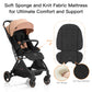 Gravity Folding Baby Stroller - Portable Travel Toddler Stroller w/Adjustable Backrest & Canopy, Lightweight and UV Protected, One-Hand Automatic Folding - Khaki