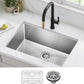KRAUS Standart PRO 28-inch 16 Gauge Undermount Single Bowl Stainless Steel Kitchen Sink, KHU100-28