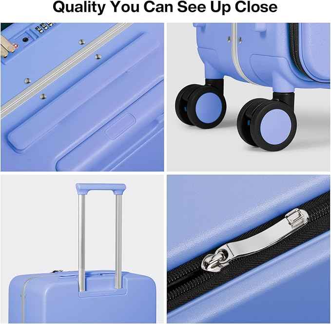 mixi 26 Inch Large Checked Luggage PC Hard Shell Suitcase Top Opening Aluminum Frame Travel Suitcases with Wheels, Lilac Purple