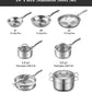 Stainless Steel Cookware Set,Tir-Ply Pots and Pans Set,13 Pcs Stainless Steel Induction Kitchen Cookware Sets,PFOA Free, Frying Pans,Saucepans,Saute Pan & Stock Pot,Compatible with All Cooktops
