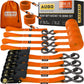 AUGO Ratchet Straps Heavy Duty 4 Pack -15 FT - 2200 LB Break Strength – with Safety Lock S Hooks - Cargo Straps for Moving, Appliances, Motorcycle – Soft Loop Tie Down Straps
