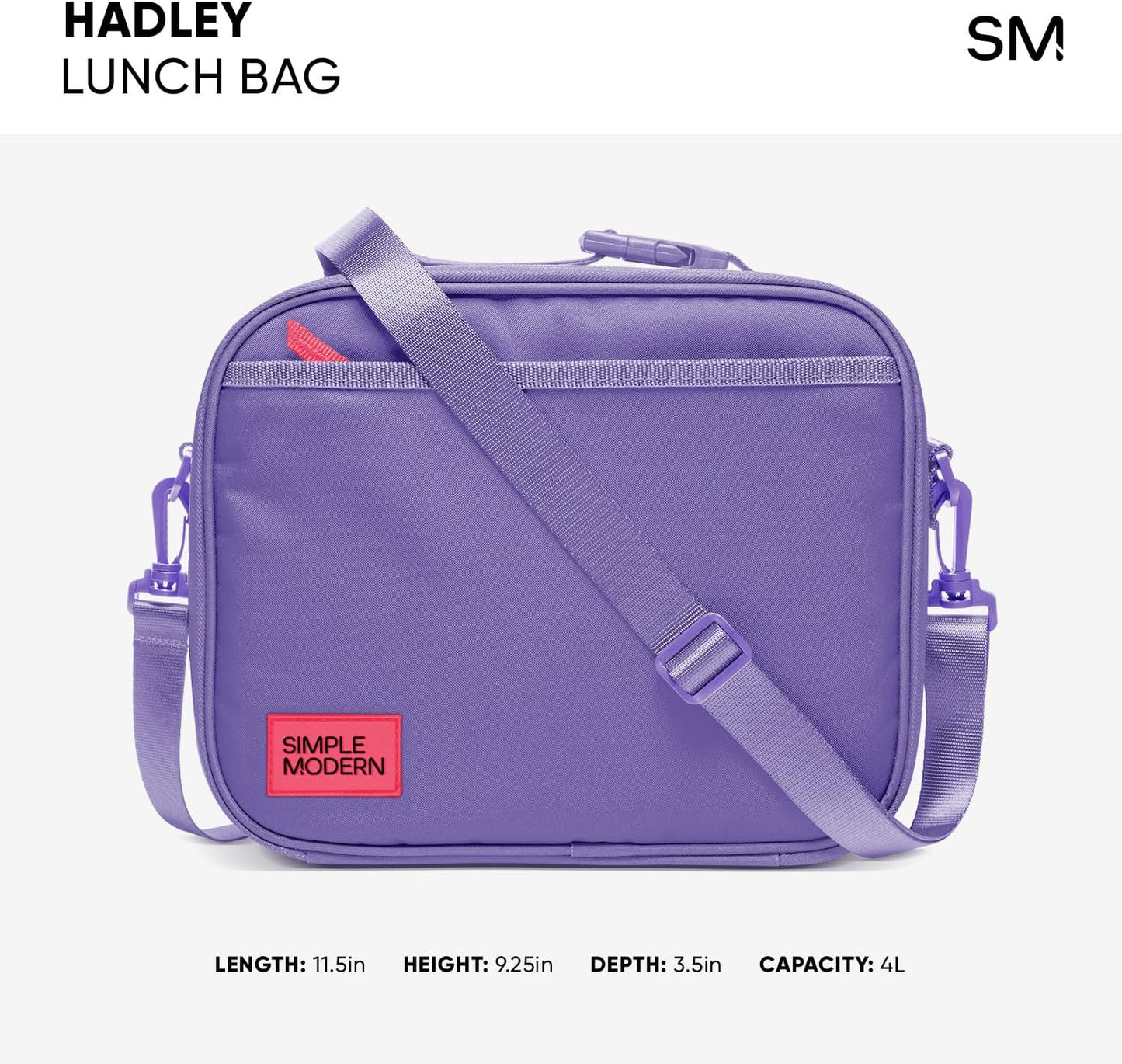 Simple Modern Hadley with Shoulder Strap | Lunch Box for Kids, Teens, and Adults | Insulated Bag for Girls, Boys, Women, Men | Meal Containers with Exterior and Interior Pockets | Navy