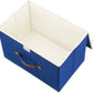 TYEERS Foldable Storage Boxes with Lids 5 Pack Fabric Storage Bins with Lids, Closet Organizers for Clothes Storage, Room Organization, Office Storage, Toys - Classic Blue