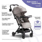 Mompush Lithe V2 Lightweight Travel Stroller, Compact Foldable Baby Stroller with Travel Bag, One-Hand Fold Stroller, Snack Tray, Mechanical Recline Seat, Airplane-Ready, Organizer & Rain Cover