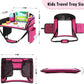 Kids Travel Tray, Travel Tray For Kids Car Seat, Toddler Road Trip Essentials With Drawing Kit, Carseat Tray For Kids Travel, Travel Activities Road Trip Must Haves For Kids (Pink)
