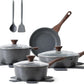 SENSARTE Nonstick Cookware Set 13-Piece, Non Stick Pots and Pans Set with Swiss Granite Coating, Healthy Kitchen Cooking Set, Stay-Cool Handles, PFOA Free
