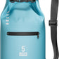 HEETA Waterproof Dry Bag with Front Zippered Pocket for Women Men, 5L/10L/20L/30L/40L Roll Top Lightweight Dry Storage Bag Backpack for Travel, Kayaking, Boating, Rafting, Camping, Hiking & Beach