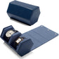 Oirlv Luxury Hexagonal Leather Watch Travel Case Watch Organizer Case for Men Portable Jewelry Storage Roll Organizer(2-Slot,Blue)
