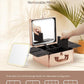 OMIRO Makeup Case, Makeup Bag with Light Up Mirror Set, Makeup Organizer Bag with Magnet Makeup Mirror for Women and Girls