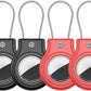 Waterproof Airtag Holder,4 Pack Airtag Case with Secure Lock,Airtags Keychain for Apple Air tags,Anti-Lost Protective Case Air tag Accessories for GPS Tracker Luggage,Bag,Key,Pet-Black/Black/Red/Red