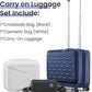 3 Piece Luggage Set 16 Inch Carry On with Front Opening, Expandable PC Hardshell Suitcase with 14" Cosmetic Case & Handbag, Lightweight Underseat Rolling Luggage with TSA Lock & PVC Cover