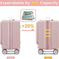 3 Piece Luggage Set 16 Inch Carry On with Front Opening, Expandable PC Hardshell Suitcase with 14" Cosmetic Case & Handbag, Lightweight Underseat Rolling Luggage with TSA Lock & PVC Cover