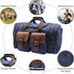 Wildroad 50L Travel Duffel Bag, Expandable Canvas Genuine Leather Duffle Bag Upgraded Overnight Weekender Carry on Bag - Roamly