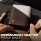Jenoss Smart Wallet For Men: Full Grain Leather, Handcrafted, Slide Metal Pop Up Case, Slim RFID Blocking Credit Card Holder, Compact 12 Cards Slot Organizers, ID, Money Clip (Brown & Cream)