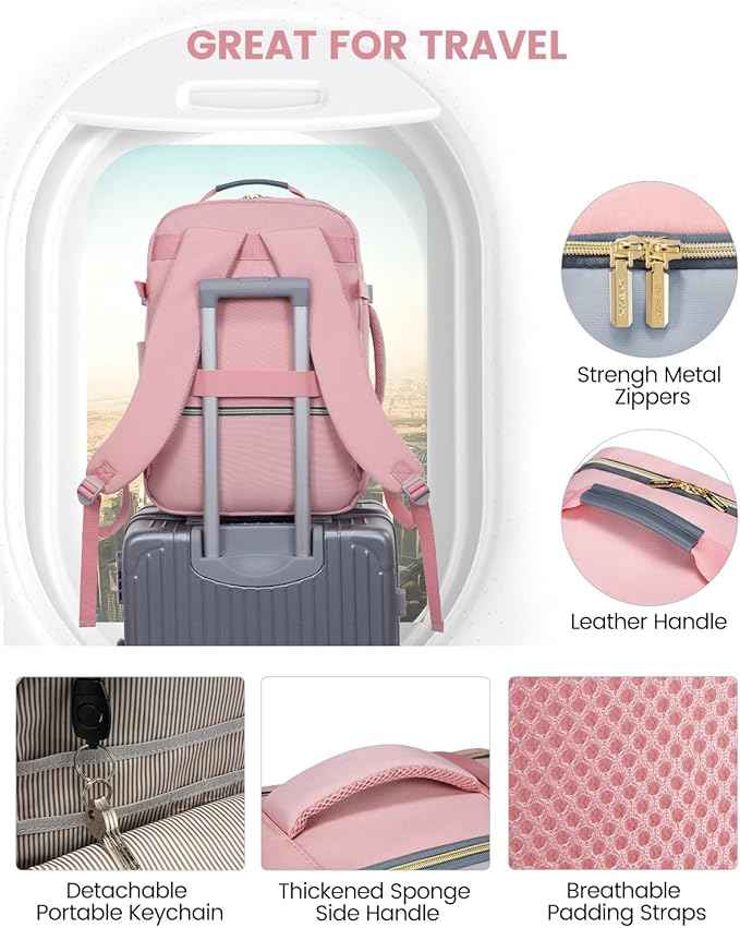 LOVEVOOK 40L Travel Backpack for Women & Men, Airline Approved Carry On Luggage with 3 Packing Cubes, TSA Overnight Bags, Waterproof Personal Item Bag, Weekender Essentials Backpacks fits 17" Laptop