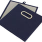 Household Essentials 81-1 Foldable Fabric Storage Bins | Set of 6 Cubby Cubes with Handles | Navy Blue, 6 lbs