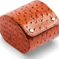 Genuine Napa Leather Watch Roll Travel Case - Travel Watch Rolls and Leather Watch Display Cases with Velvet Interior - Watch Storage Organizer Men's By CALIBERWATCH (Cognac - Single)