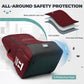 RAINSMORE Padded Car Seat Travel Bag for Airplane Heavy Duty Car Seat Backpack for Air Travel Baby Carseat Cover Bags for Airport Large Car Seats Carrier Fits Car Seats & Booster Seats,Red
