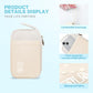 Electronics Travel Organizer,Portable Waterproof Electronic Travel Storage Bag for Small Charging Cord Storage,Charger,Small Electronics,SD Card,with 5 Cable Ties,for Travel,Business-Beige