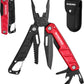 WORKPRO Multitool-11 in 1 Multitool Pliers with Pocket Clip and Sheath-EDC Multi Tool Knives with Safety Lock-Camping Tools Pocket Knife with Screwdriver Saw Blade Wire Cutter and Bottle Opener-Red