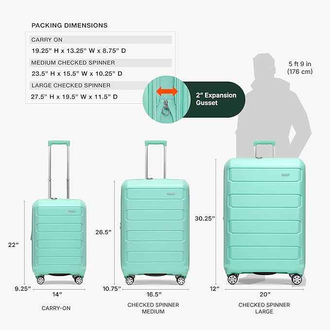 Traveler's Choice Pagosa Hardshell Expandable Luggage with Spinner Wheels, Mint, 30-Inch Large