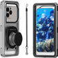 Waterproof Phone Pouch Underwater Protect Bag Wet Touch/Floating Snorkeling/Heavy Duty Hard Phone Case with Lanyard Compatible with iPhone 16 Pro Max/15/14/13 Samsung Galaxy S25-Black