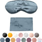 Blissy Silk Sleep Mask - Silk Eye Sleeping Mask for Women & Men for Total Blackout - 100% Pure Mulberry Silk, 22 Momme 6a Fibers - Blindfold Silk Sleep Mask Side Sleeper Eye Cover (Ash Blue)